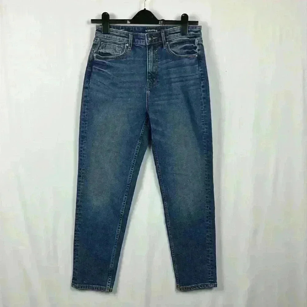 Vigoss Womens Friday Boyfriend Jeans 27 Dark Wash High Rise Zip/Button Fly NWT